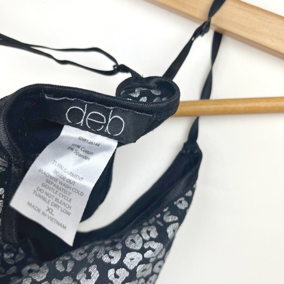 2000s Deb Cami Leopard Print Silver Metallic Size M Y2K Grunge Retro Mall Goth - Picture 7 of 7